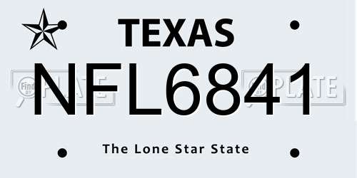 NFL6841 Texas License Plate