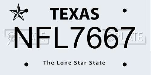 NFL7667 Texas License Plate