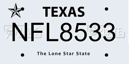 NFL8533 Texas License Plate