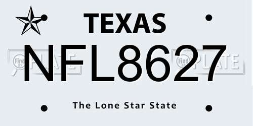 NFL8627 Texas License Plate