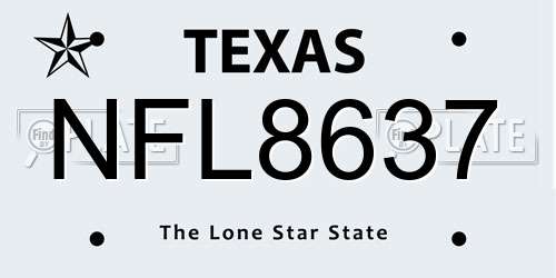 NFL8637 Texas License Plate