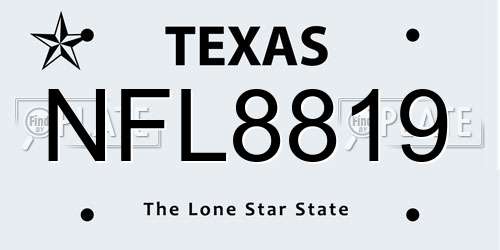 NFL8819 Texas License Plate