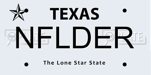 NFLDER Texas License Plate