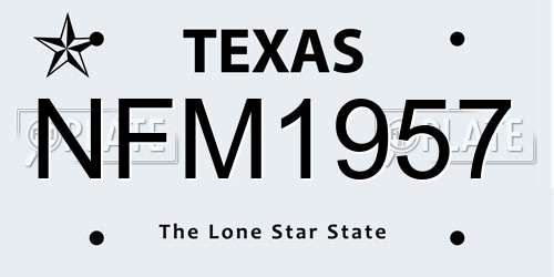 NFM1957 Texas License Plate