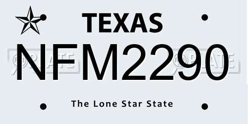 NFM2290 Texas License Plate