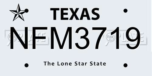 NFM3719 Texas License Plate