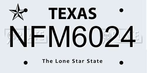 NFM6024 Texas License Plate