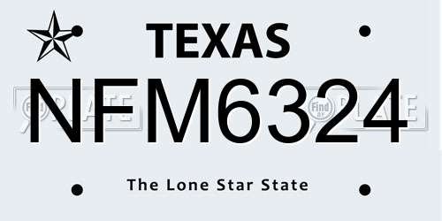 NFM6324 Texas License Plate