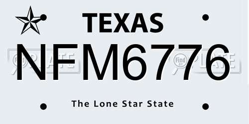 NFM6776 Texas License Plate