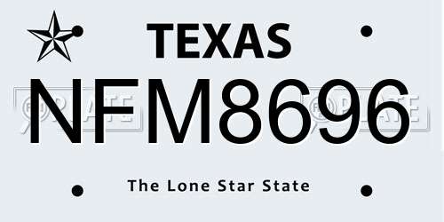 NFM8696 Texas License Plate