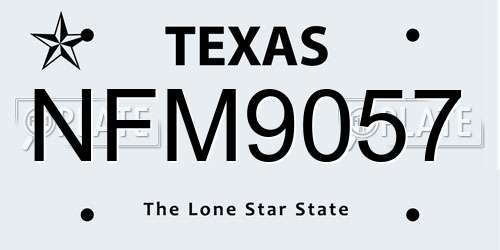 NFM9057 Texas License Plate