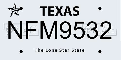 NFM9532 Texas License Plate
