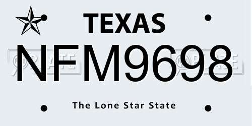 NFM9698 Texas License Plate