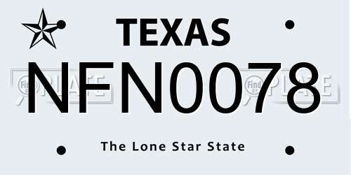 NFN0078 Texas License Plate