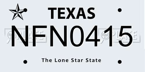 NFN0415 Texas License Plate