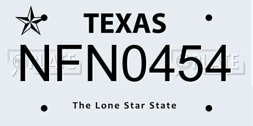 NFN0454 Texas License Plate