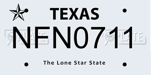 NFN0711 Texas License Plate