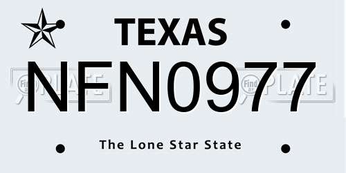 NFN0977 Texas License Plate