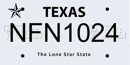 NFN1024 Texas License Plate