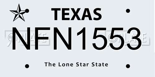 NFN1553 Texas License Plate