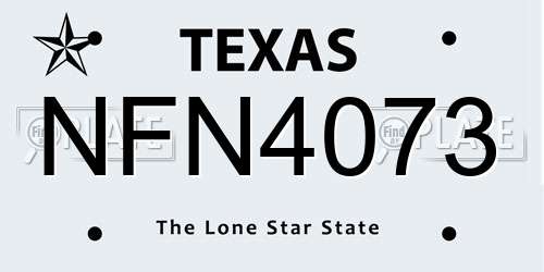 NFN4073 Texas License Plate