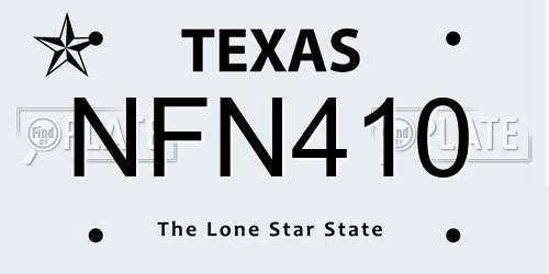 NFN410 Texas License Plate