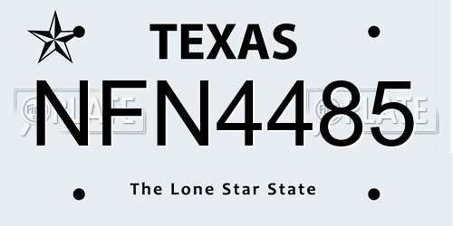 NFN4485 Texas License Plate