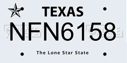NFN6158 Texas License Plate