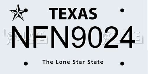 NFN9024 Texas License Plate