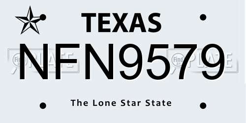 NFN9579 Texas License Plate