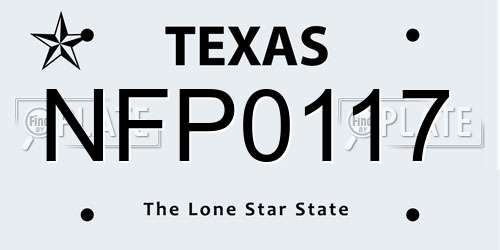 NFP0117 Texas License Plate