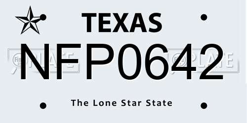 NFP0642 Texas License Plate