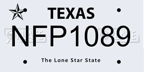 NFP1089 Texas License Plate