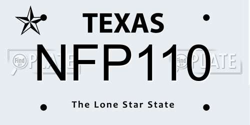 NFP110 Texas License Plate