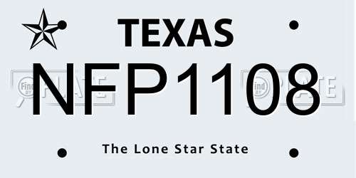 NFP1108 Texas License Plate