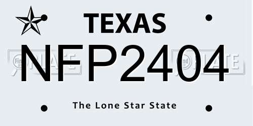 NFP2404 Texas License Plate