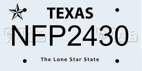 NFP2430 Texas License Plate