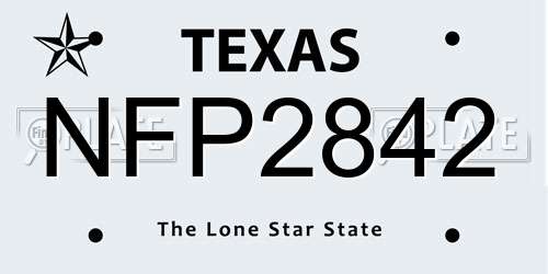 NFP2842 Texas License Plate