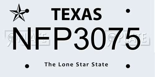 NFP3075 Texas License Plate
