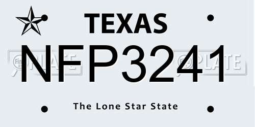 NFP3241 Texas License Plate