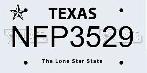 NFP3529 Texas License Plate