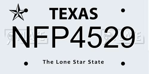 NFP4529 Texas License Plate