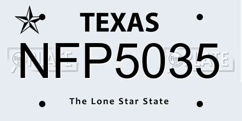NFP5035 Texas License Plate