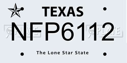 NFP6112 Texas License Plate