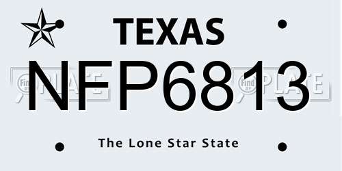 NFP6813 Texas License Plate