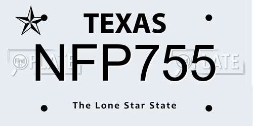 NFP755 Texas License Plate