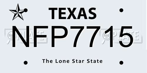 NFP7715 Texas License Plate