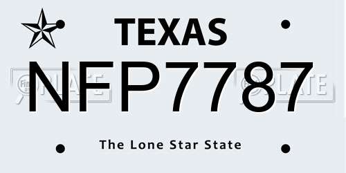 NFP7787 Texas License Plate