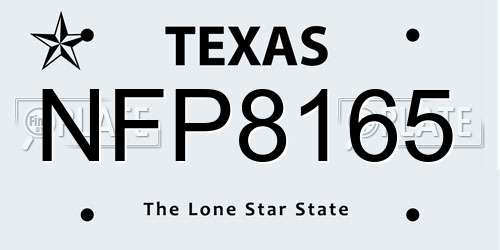 NFP8165 Texas License Plate