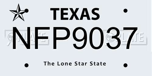 NFP9037 Texas License Plate